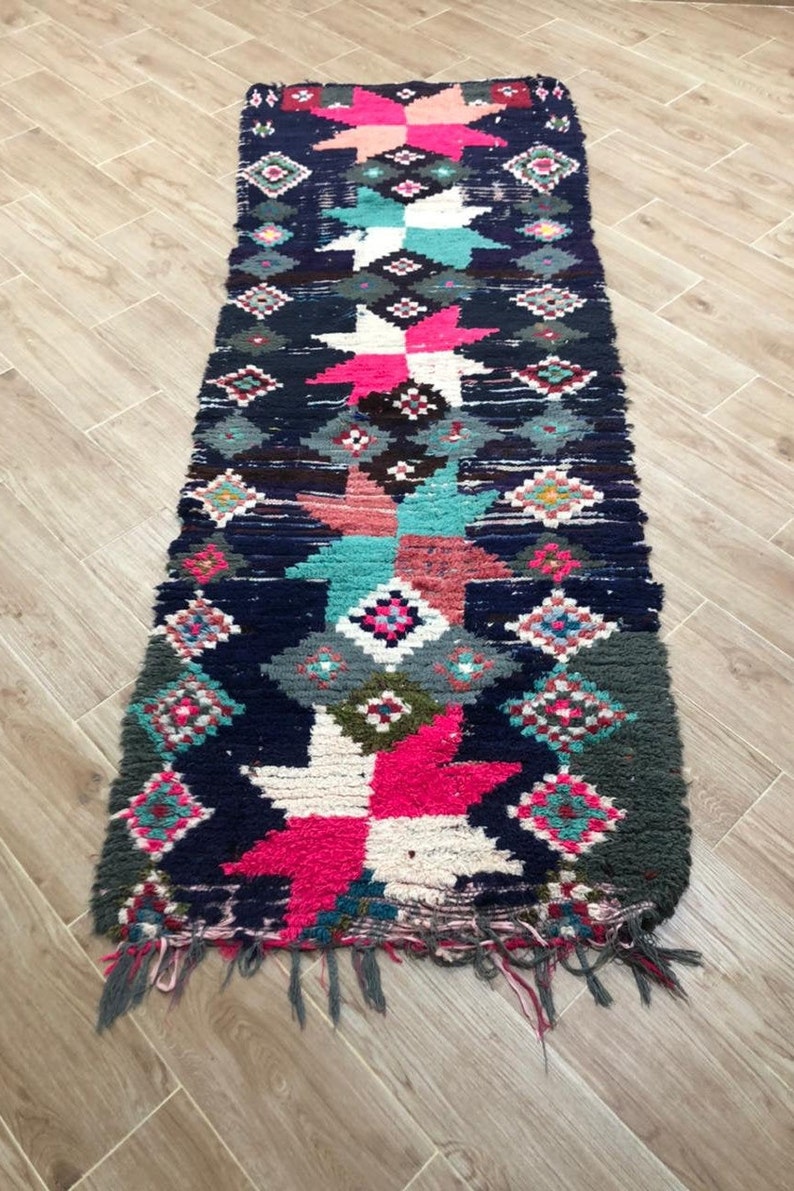 Bathroom Rug Runner Berber, Handmade Morrocan Carpet, Tapis Morocco