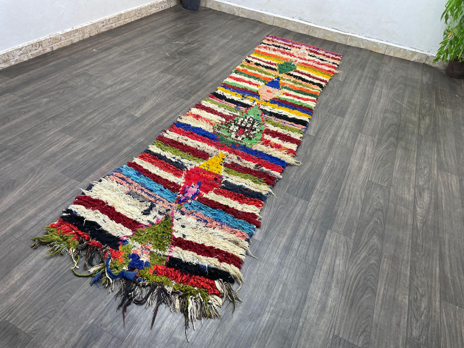 【希少・手織り】モロッコ製 ベルベルラグ／ハンドメイド・未使用 ハンドメイドのモロッコベルベルラグ：ヴィンテージシルクエリアラグ