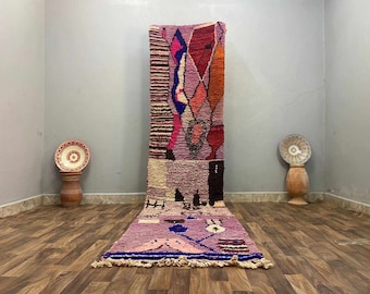 Handwoven 2x12 Long Rug Runner, Purple Rug For Kitchen, Custom Rug Artisana, Berber Rug Purple Style - Boho Rug Bathroom