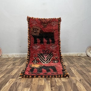 2x5 ft - Mid Century Modern Furniture - Handmade Moroccan Rug - Berber Rug Vintage - Decor For Bedroom Aesthetic - Anniversary Gift For Her