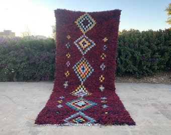 4×10 Ft - Moroccan vintage Rug - Berber Rug - Boujaad boho - Handmade Rug - Colorful Berber Rug - Moroccan Design Rug