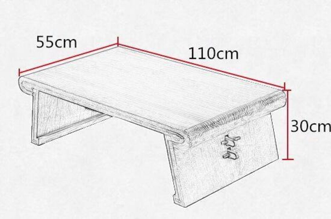 Wooden Asian Japanese Low Tea Table Rectangle Living Room Etsy