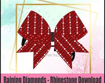 Raining Diamonds 3" Cheer Bow strass sjabloon downloaden