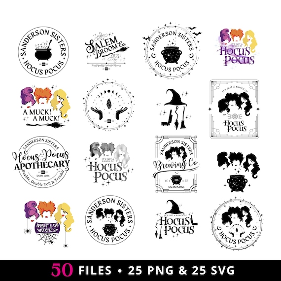 Hocus Pocus SVG PNG Bundle | Sanderson Sisters | Halloween Cricut | Hocus Pocus Sublimation Designs | Cute Halloween TShirt Design | Costume