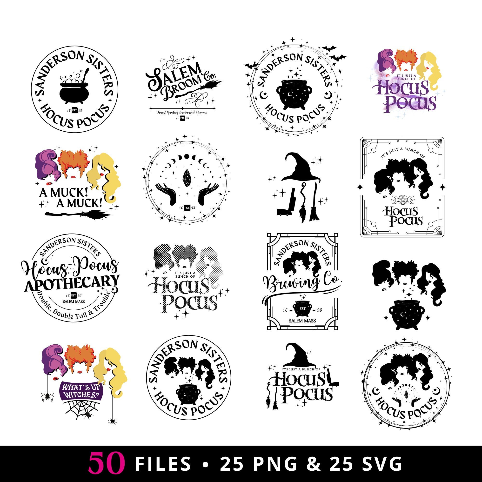 Hocus Pocus SVG PNG Bundle | Sanderson Sisters | Halloween Cricut ...