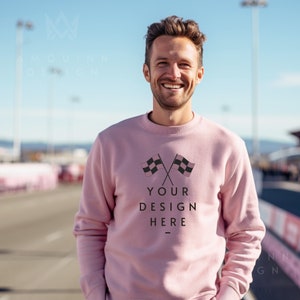 Gildan Light Pink 18000 Sweatshirt Male Mockup | Pink Sweatshirt Mockup | Heavy Blend Sweatshirt | Model Mockup | Fall Mockup | Male Mockup