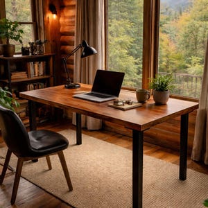 Square Tube Steel Furniture Leg: Modern Rustic Metal Desk/Bench Leg