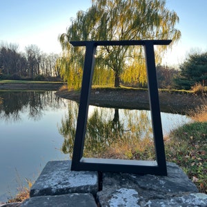 Trapezoid Metal Furniture Leg: Modern Rustic Steel Desk or Bench Leg