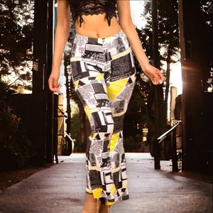 Ink Splash Bell Bottoms, high-waisted, women&#39;s pants, leggings, Flare pants,