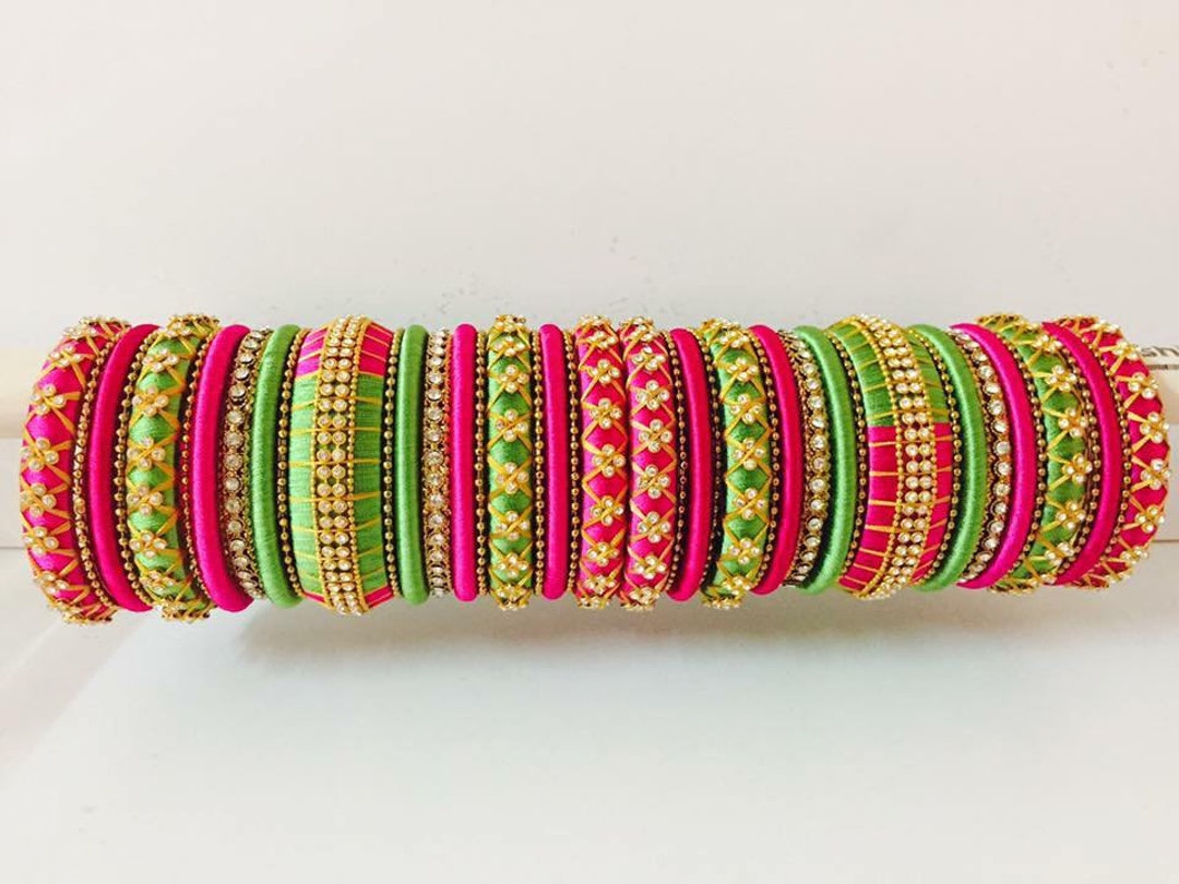 Silk thread online bridal bangles price