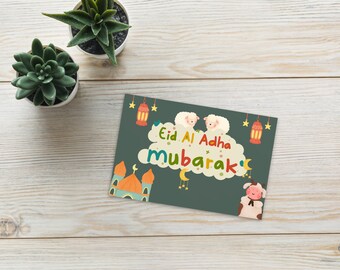 Eid al-Adha Mubarak Postcard – Islamic Greeting Card