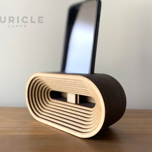 Auricle Curve. Passive Smartphone Acoustic Speaker Dock. Phone Amplifier. Great Gift