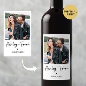 PRINTED Photo Wine Bottle Label, Personalized Wine Label, Custom Wedding Wine Label, Wine Gift, Engaged Wine Label, Wedding Gift, Wine Gift