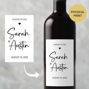 PRINTED Wine Bottle Label, Personalized Wine Label, Custom Wedding Wine Label, Wine Gift, Engaged Wine Label, Wedding Gift, Wine Gift