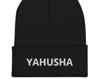 Yahusha Beanie,  Yahshua Beanie, Yeshua Beanie, Yashua Beanie, Yahawashi Cuffed Beanie, Hebrew Israelite Beanie, Yah Beanie, YHWH Beanie