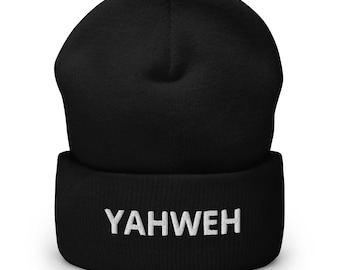 Bonnet Yahweh, bonnet à revers Yahweh, bonnet YHWH, bonnet Yahuah, bonnet Yah, bonnet israélite hébreu, chapeau YHWH, chapeau Yahweh, bonnet hébreu