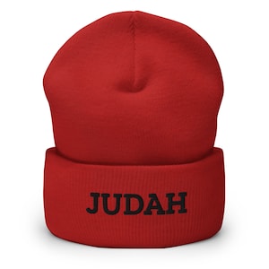 Judah Beanie Black Font, Judah Beanie, Hebrew Israelite Beanie, Hebrew Israelite Hat, 12 Tribes Beanie, Yehudah Beanie, YHWH Beanie, Yah Hat
