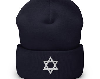 Bonnet étoile de David, bonnet à revers étoile de David, bonnet bouclier de David, bonnet hébreu israélite, bonnet YHWH, bonnet Yah, bonnet Yahweh,