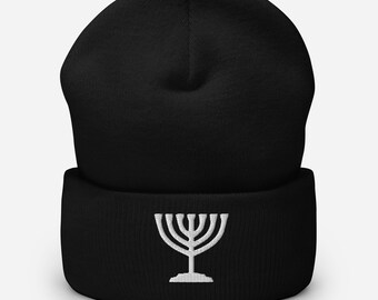 Menorah Mütze, Menorah Manschettenmütze, YHWH Mütze, Yahuah Mütze, Yahweh Mütze, Yah Mütze, Hebräische Mütze, JHWH Mütze, Yahawah