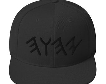 Chapeau YHWH Broderie noire, Chapeau YHWH à bouton pression, Chapeau hébreu paléo, Chapeau Yahuah, Chapeau Yahweh, Chapeau Yah, Chapeau israélite hébreu, Casquette YHWH,