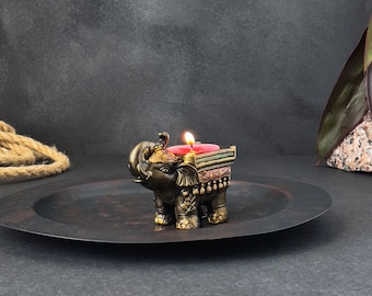 Elephant figurine Tealight candle holder Baby elephant, Tea light holder, Elephant statue Home Decor Gift