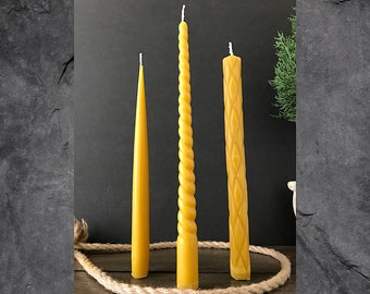Twisted Candle Spiral Candle Taper Candles 100 % Natural Beeswax Candles Gift
