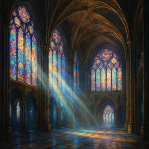 Gothic Cathedral Stained Glass — Digital Print, Museum Masterpiece Wall Art