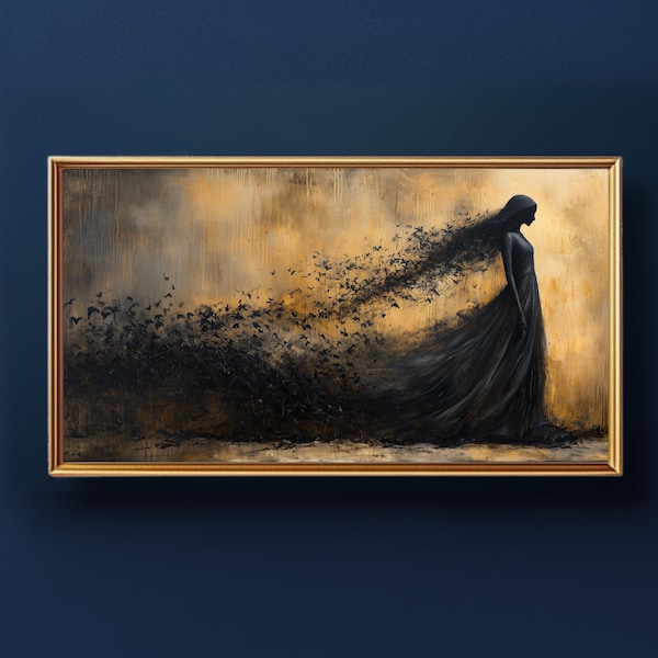 Hecate Goddess Canvas Art: Dark Moon Witchcraft Decor