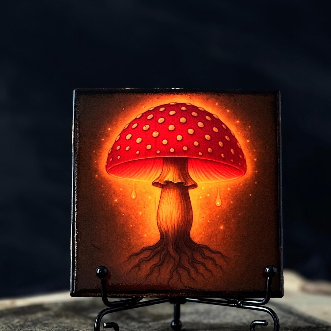 Amanita — Forest Mushroom Art Tile | Poison Garden Decor | Choose Your ...