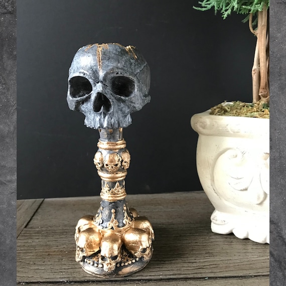 Skull Candle Holder Gothic Tealight Holder Horror Gothic Decor Halloween  Gift 