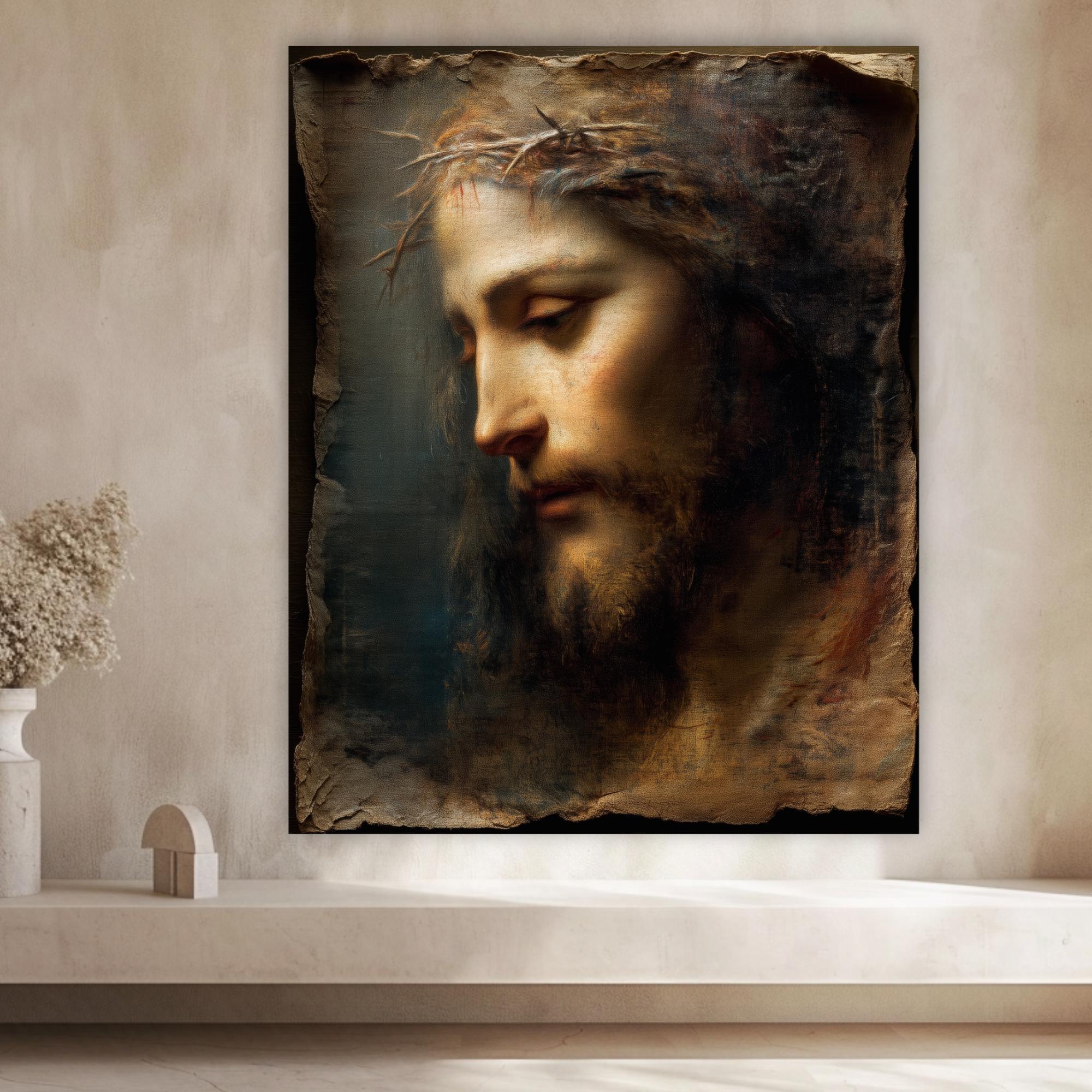Jesus Christ Portrait Canvas Print Religious Wall Art Christian Home ...