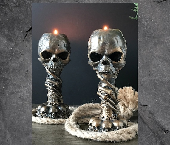 Beeswax & Soy Wax Blended Skull Candles – Candlestock
