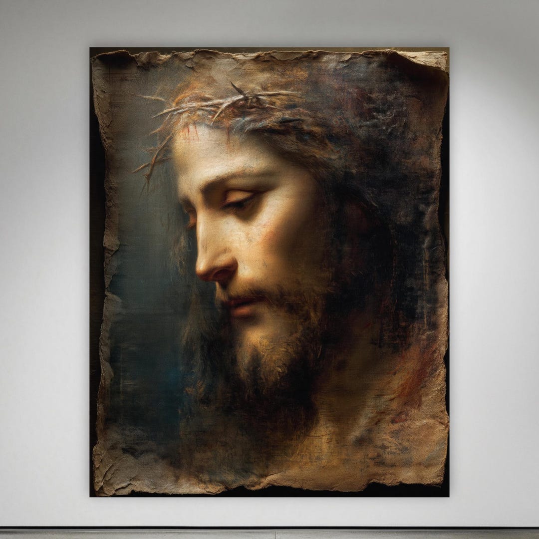 Jesus Christ Portrait Canvas Print Religious Wall Art Christian Home ...
