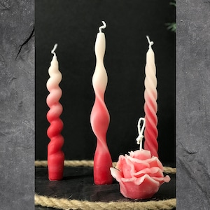 SPIRAL TAPER CANDLES / Long Candles / Taper Candles / Unique Candles /  Candle Gift /candle Gift/ Candle Gift 