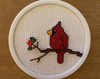 Cardinal - Mini Cross Stitch Decoration