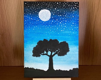 Tree at Night - Original Watercolour Art