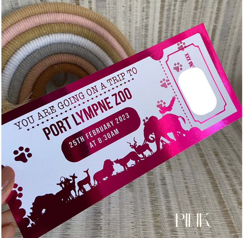 Buy EDITABLE Zoo Trip Ticket Animal Park Pass Surprise Trip to Online