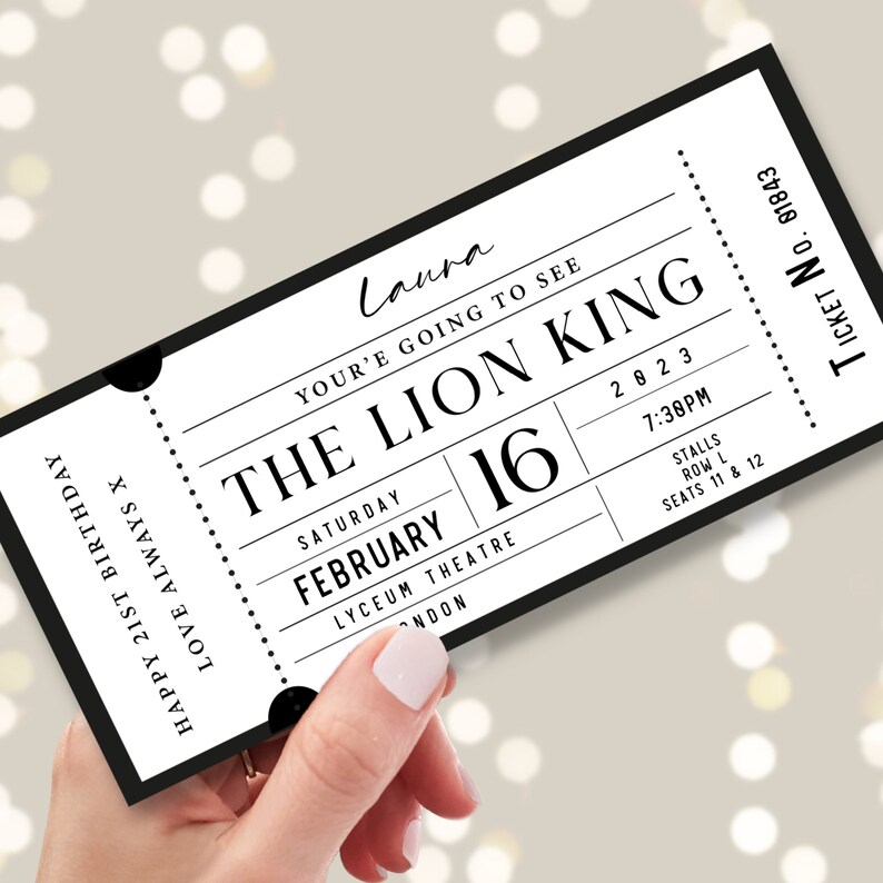 Printathome Theatre Voucher Vintage Tickets Event Ticket Etsy UK