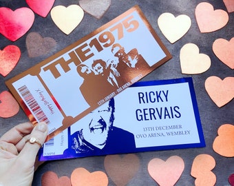 Personalised ticket, foil concert ticket, tickets gift, golden ticket,Custom Voucher, Gift Card, Show Tickets, Surprise Gift Ticket