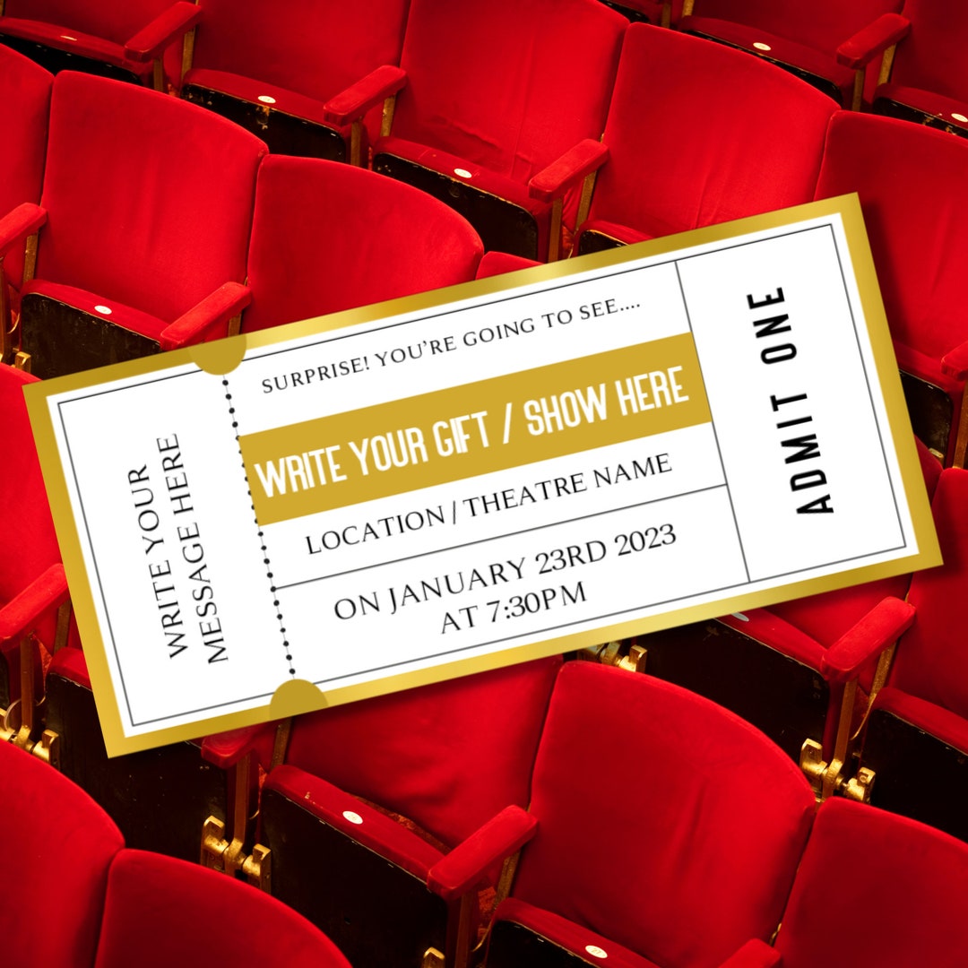 Print-at-home Theatre Voucher Christmas Voucher Event - Etsy