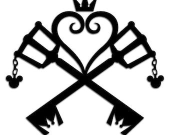 Kingdom Hearts Keyblades Heart Vector. File comes in ai, eps, pdf, and svg formats upon purchase.