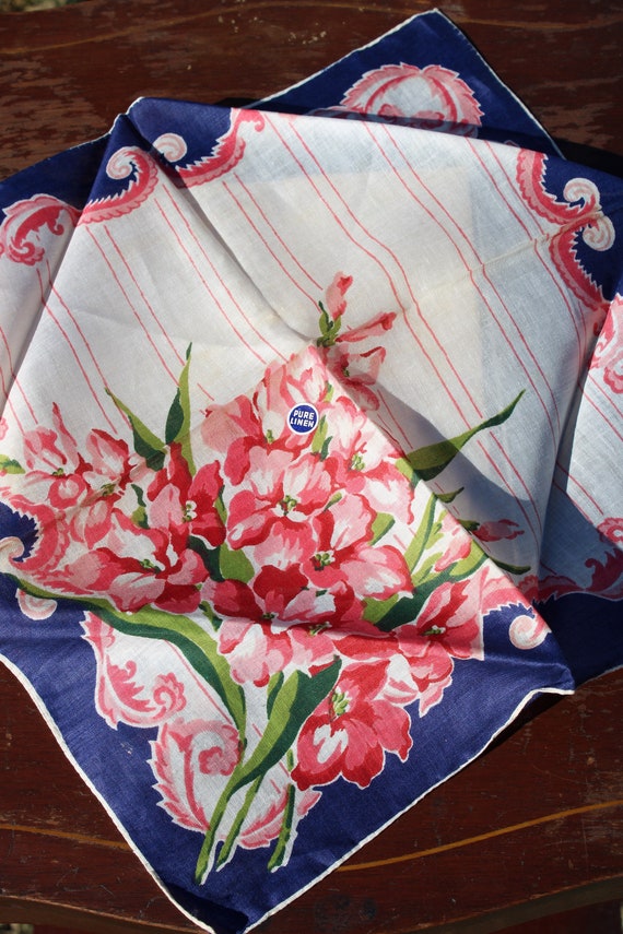 2 Vintage Linen Handkerchiefs with Bourjois Mini-… - image 4