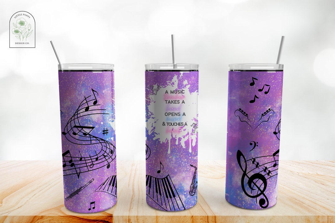 Music Teacher Tumbler, 20 Oz Skinny Tumbler, Tumbler Wrap, Sublimation