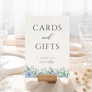Karten und Geschenke Hochzeit Zeichen, Baby Blue Karten & Geschenke Zeichen, Hochzeit Karte Tisch, Hochzeit Geschenk Tisch Zeichen, Floral Karten und Geschenke Zeichen,5X7