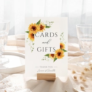 Sunflower Karten und Geschenke Hochzeit Zeichen,Sunflower Karten & Geschenke Zeichen,Hochzeit Kartentisch,Hochzeit Geschenk Tisch,Geburtstagskarten und Geschenke Zeichen,5X7