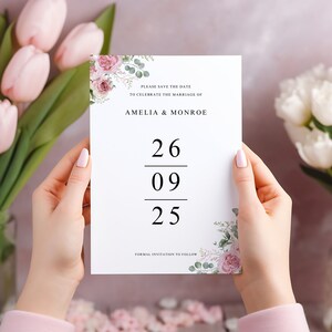 Tarjetas de invitación con diseño floral moderno en color rosa, tarjetas de invitación con diseño floral, anuncios de boda, tarjetas de invitación personalizadas y sencillas, tarjetas de seda