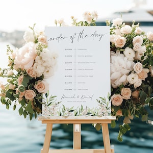 Wedding Order of the Day, Personalised Order of the Day, Order of the day Sign, Wedding Order Of Service, Wedding Timeline Sign, Blush Pink