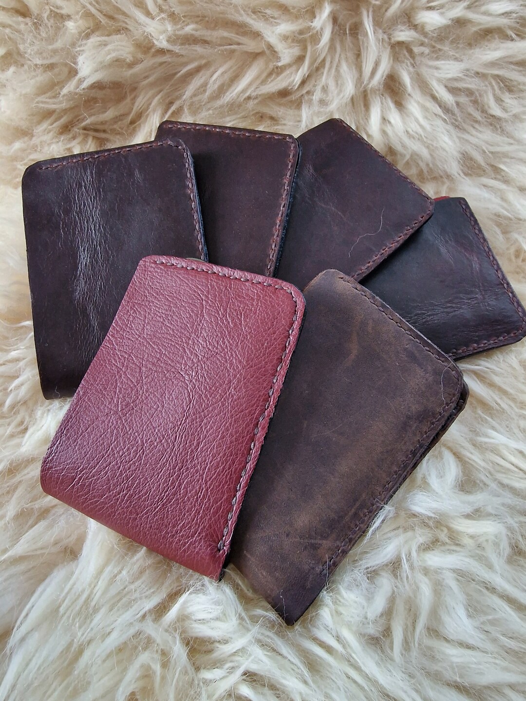 Leather Bi-fold Wallets - Etsy