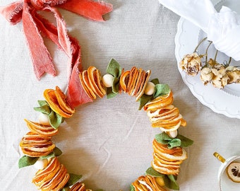 Dried Orange Wreath | Dehydrated Orange Kitchen Decoration | Orange Slices | Dried Fruit Garland | Valentines Gift | Mothers Day Present