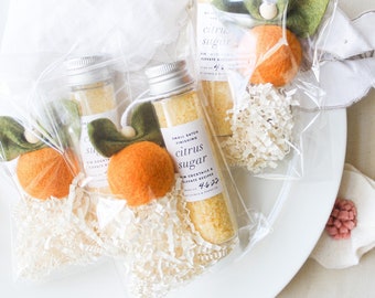 Citrus Sugar or Salt Party Favor: Orange Cocktail Rim, Felt Ornament